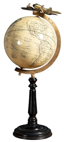CHEHOMA - 52912450 - Weißer Globus Voyage 22 cm - Pädagogische, geographische, moderne Schreibtischdekoration