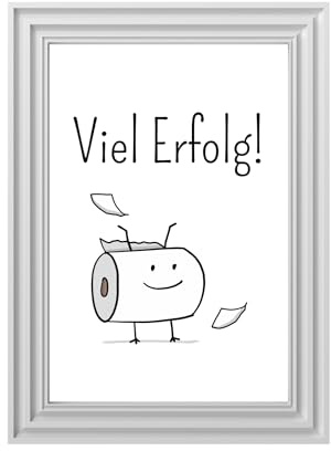 Kunstdruck Din A4 - Lustiger Spruch - Viel Erfolg! - Badezimmer Gäste WC Toilette Klo Klopapier - Druck Poster Bild - ohne Rahmen