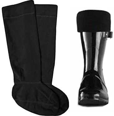 989Zé ENZO Fleece-gummistrumpor för män vuxna Welly Wellington stövel termiska foder varm utomhusstrumpa en storlek 6-11, Svart, one size
