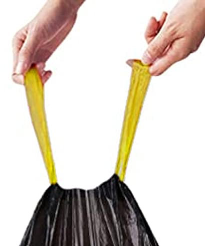 Haya Home 100L litre 40 Drawstring Bin Bags Heavy Duty Bin Liners Black Plastic Refuse Sacks tie top handle large Waste Dustbin Bags for Kitchen Home Office DIY Garden 100% Recycled Material