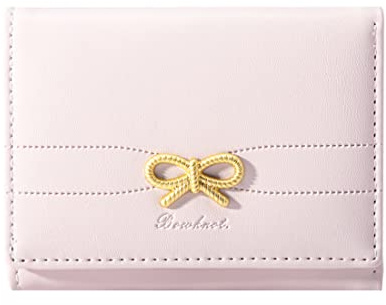 Sunwel Fashion Portefeuille pour filles, joli nœud coquet esthétique pour papiers d'identité, porte-monnaie pour femme, rose