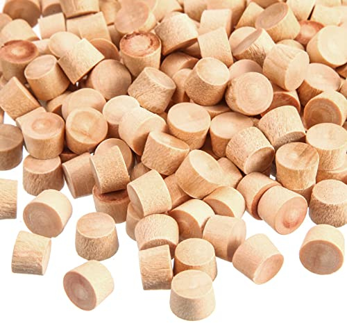 200 Piece Flat Head Wooden Screw Hole Plugs (3/8 Inch) - Hole Plugs & Wood Caps - Wooden Screw Covers