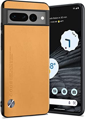 Puxssul für Google Pixel 7 Pro Hülle, Weiche TPU-Kunstlederhülle, Extrem Leichte Ultraleichte Kameraschutzhülle aus Leder für Google Pixel 7 Pro (Gelb)