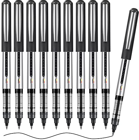 OFFCUP Penne Gel, 10Pcs Penna a Sfera, 0.5MM Penna Roller a Inchiostro Liscio ad Asciugatura Rapida Punta Fine Penne a Inchiostro Liquido Liscio Forniture di Cancelleria per Scuola Ufficio