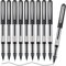OFFCUP Tintenroller, 10 Stück Gelstifte Schwarz, Tintenschreiber 0,5 mm, Konusspitze aus Edelstahl, Tintenroller Set, Tintenroller Stifte für Schreiben, Journaling, Notizbuch