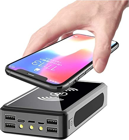 Power Bank Caricabatterie Solare 50000Mah Solar Power Bank - Caricabatterie Portatile USB C Caricabatteria Solare Con 5 Uscite e 4 Ingressi e Torce Led, Batteria Esterna Per Iphone Samsung I