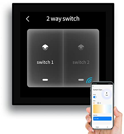 Oniissy Touch-Schalter, multifunktionales für Tuya Touchscreen-Bedienfeld, WLAN, ZigBee, Smart Home, intelligente Szenen, integrierter Zigbee-Hub