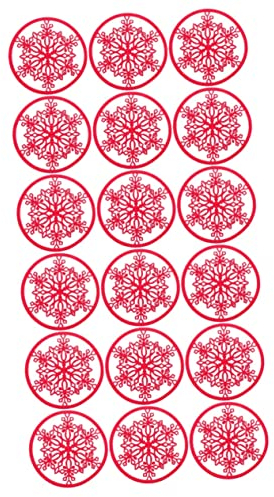 FOMIYES 18stücke Teiliges Weihnachtsset Aus Filzuntersetzern Schneeflocken-Design Hitzeisolierend Runde Kaffeetassenmatten Weihnachtsdeko Für Festlichkeiten Und Tischdekoration