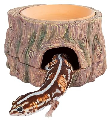 CAVACHEW Höhlen & Verstecke für Reptilien & Amphibien, 3 in 1 Feuchtigkeitsspendende Höhle, Terrarium Wetbox Versteck Zubehör für Gecko, Eidechsen, Bartdrache, Schlange, Schildkröte, Frösche