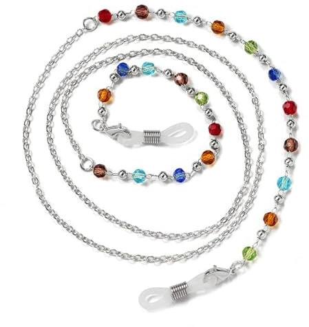 SOREZE Perlen-Maskenketten, Brillenkette für Damen, Retro-Metall-Sonnenbrillen-Lanyards, Brillenschnurhalter, Umhängeband