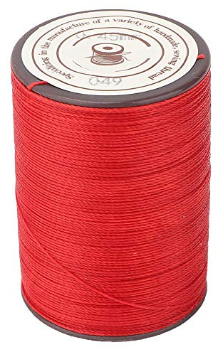 Cordón De Cera para Costura Cuero, Hilo Encerado Reparación Calzado, Encuadernación Artesanal, Bricolaje, Cadena Plana, Proyectos Costura Poliéster, Pulseras De Poliéster Resistente(Rojo)