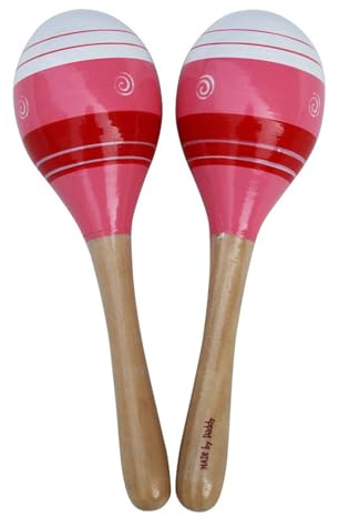 LUNCHS 2 Stück Maracas Musikinstrumente, Salsa Rhythmus Sticks Hand Percussion Krachmacher for Geburtstagsfeiern, Mexikanische Fiesta (Color : Pink)