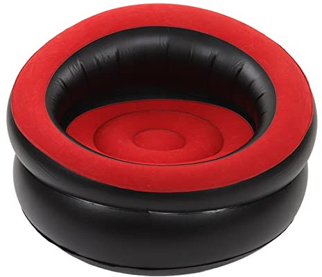 PUNELE Aufblasbare Couch, Beflocktes Luftsofa, Einfacher Aufblasbarer Stuhl Wohnzimmer, Schlafzimmer, Lesezimmer, Büro, Balkon, Reisen (Rot)