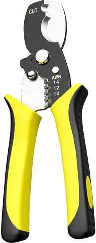 Spelafili Elettricista, Spellacavi Elettrici, Pinza Spelafili Elettricista, Pinza Elettricista Multifunzione, Pinza Spelafili per Stripping Crimping, 8-14mm²,Acciaio 45#