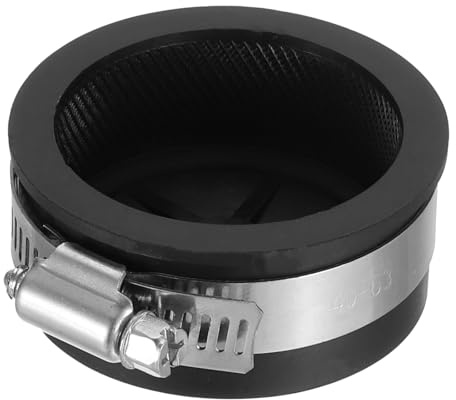 PATIKIL 1 1/2 Inch PVC Pipe Cap, 1 Pcs Steel Mechanical Test Plug with Stainless Steel Clamps Sewer Cleanout Cover Durable Sewer Pipe Plug Fit for Most Pipes Sink Pools, Black