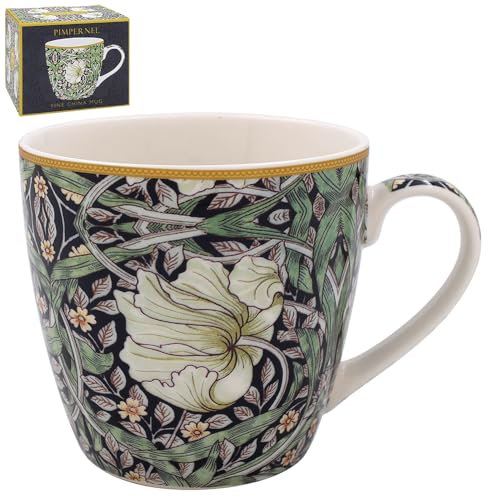 The Leonardo Collection William Morris Pimpernel Breakfast Mug for Home & Kitchen | Newly Designed Mugs for Tea & Coffee | Lovely Cup for Mens Gifts & Birthday Gifts for Women