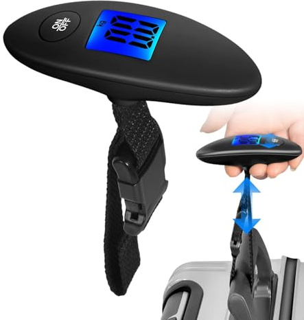 Bilancia per bagagli digitale, bilancia portatile per valigia, pesatrice per borsa da viaggio | Bilancia per bagagli da viaggio leggera con display LCD ad alta definizione, bilancia digitale compatta