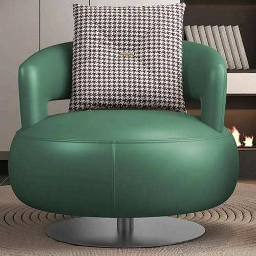 WEIDPHL Vielseitiger, Um 360 ° Drehbarer Ledersofa-Sessel, Gepolsterter Sessel, Lazy Sofa, Loungesessel Mit Armlehnen, Gemütlicher Sessel Für Wohnzimmer, Balkon,Grün