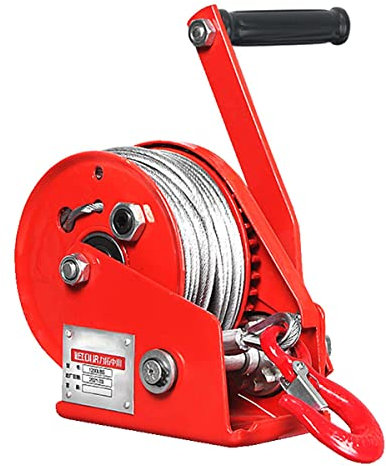 Cabrestante de mano de 1200 libras con cuerda de alambre de 4 mm y gancho, cabrestante de remolque de dos vías con autobloqueo, manivela pequeña para remolque ATV UTV