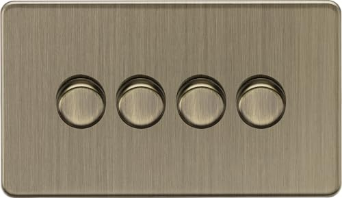 Knightsbridge 4G 2-way 10-200W (5-150W LED) Intelligent dimmer - Antique Brass