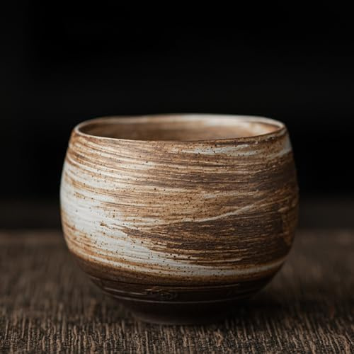 Tazza da tè in gres, tazza da tè giapponese in stile antico, tazza da caffè matcha fatta a mano, set da tè Kung Fu, tazza da caffè Matcha (stile A)