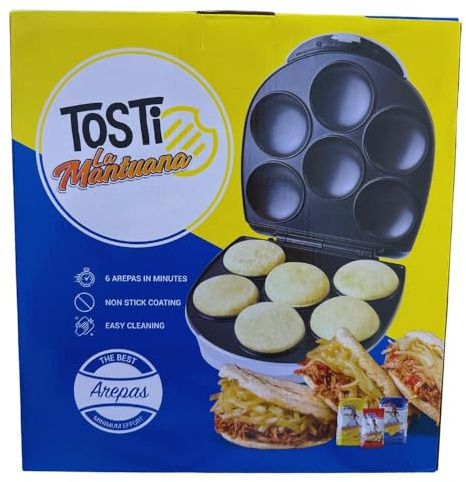 Tostiarepas venezuelano, 6 pezzi, pronti in 6 minuti, dorati e croccanti
