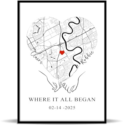 toyofmine Dove Tutto Ha Inizio - Stampa Mappa dell'Amore a Cuore