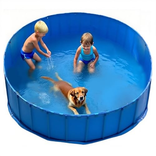 Piscina Fuori Terra/ Telaio Acciaio Piscina Blu Da 1/1.5/2/2.5/3/4/5/6/7/8/9/10 M Per Adulti/bambini/cani, Piscina In Tela Di Plastica Resistente/piscina Per Animali Domestici(8x1M/50000L/13208GAL)