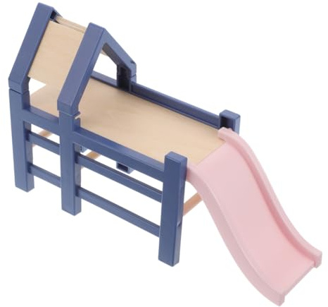 VANZACK Mini Toboggan en Bois pour Maison De Poupée Garçon Et Filles, Mobilier Miniature Compact, Accessoires Décoratifs Multifonctionnels, Jeu De Rôle Éducatif,