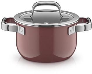 WMF Fusiontec Mineral Pro, Kochtopf mit Deckel 16 cm, langlebiges, kratzfestes Material, kleiner Topf Induktion, für alle Herdarten geeignet, Made in Germany, Rose Quartz, 0518905290