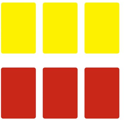 POMELUNE Football Card Kit, Red and Yellow Card Warning, Referee Kit for Football and Basketball Matches, Three Pieces in Each Color