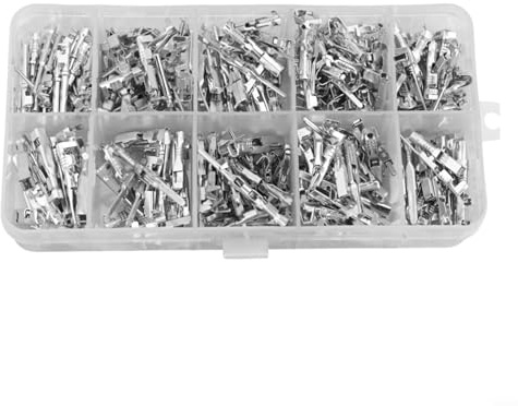 DAZZLEEX 290 Stück elektrische Kabelklemmen-Set, 1/1,5/1,8/2,2/2,8 mm, verzinnte Kupferstecker für Automobil-Kabelbaum, Wetter-Packung, Crimpklemmen, kompatibel mit 12 V