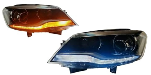Autoteile Kompatibel Mit VW Für Bora 2013 2014 2015 Ersatzscheinwerfer Modifizierter Scheinwerfer Dynamisches Signal Autozubehör