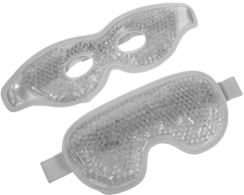 ROMISBABA 2 Stück Eis Augenpads aus Pvc Gel Wiederverwendbare Kühlkompresse für Müde Augen Schwellungen und Augenringe Augenschonend mit Gummiband für Erwachsene Heiß Kalt Therapie