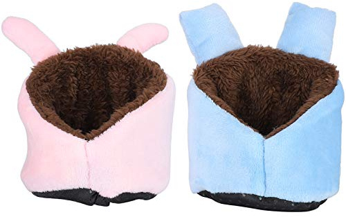 Zonizforceal Cama para hámster de Mascota, Nido Suave de Franela con Alfombrilla de Esponja extraíble, Hamaca cálida Lavable para hámsters Enanos, acogedora casita de algodón en Tonos Rosa y
