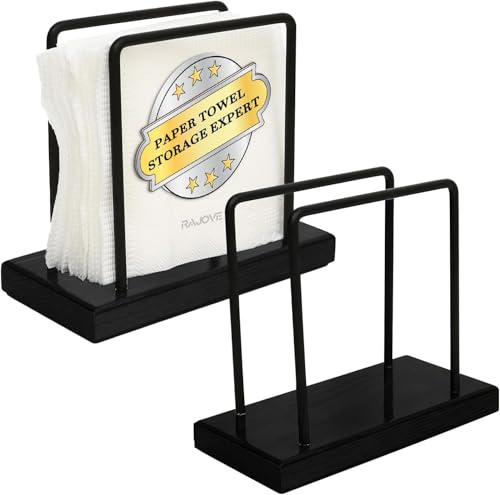 Napkin Holder for Table, Modern Metal Black Napkin Holders for Kitchen Dining Tables & Countertops, Paper Cocktail Napkins Holder Dispenser for Indoor & Outdoor Use