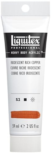 Liquitex 1045230 Professional Heavy Body Acrylfarbe in Künstlerqualität mit ausgezeichneter Lichtechtheit in buttriger Konsistenz, 59ml Tube - Irisierendes sattes Kupfer