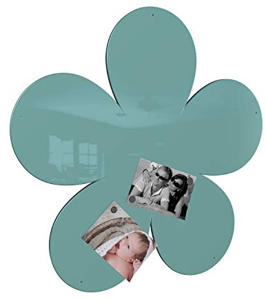 Colours-Manufaktur Magnetwand Hochglanz pulverbeschichtet *Made IN Germany* viele Verschiedene Motive, Größen und Farben (Blume (58 x 58 cm), RAL 6027 lichtgrün [wie türkis])