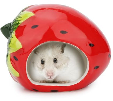 Hypeety Ceramic Hamster Hideout Decor Cool Bed Bath House for All Season