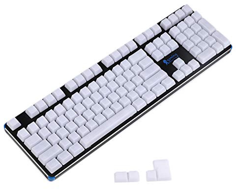 YMDK 1,5 mm ABS 108 87 61 ANSI ISO Blank Milk Fog OEM-Profil Glänzen Tastenkappe für mechanische RGB-MX-Tastatur GK61 (108 ANSI Plus 4 ISO) (nur Tastenkappe)