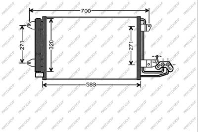 PRASCO VN5209D Klimakondensator Klimaanlage Auto mit Trockner Kompatibel mit VW Golf 6 5K1 1K0820411AC AD320C001 1K0820411B