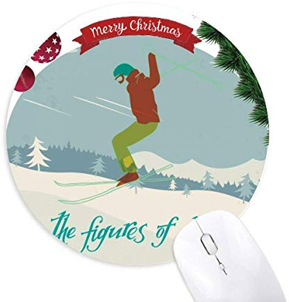 sports d'hiver ski ski board illustration tapis de souris en caoutchouc de sapin de noël