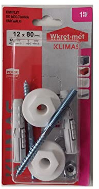 Klimas - Kit di fissaggio per lavabo, 12 x 80 cm
