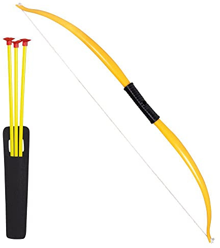 Boland 44096 - Pfeil und Bogen Set, 1 Bogen 73 cm, 3 Pfeile je 42 cm mit Saugnapf u. 1 Köcher, aus Kunststoff, Spielzeug, Indianer, Cowboy, Fasching, Karneval, Mottoparty, Fastnacht, Halloween