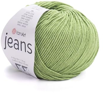 YarnArt, Jeans, Hilo de mezcla de algodón para amigurumi, ganchillo y punto, hilo turco suave 55% algodón, 45% poliacrílico, para proyectos hechos a mano, Color 69
