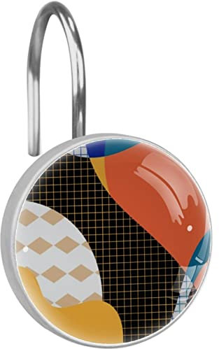 Ganci per tende da doccia ad anelli, ganci per doccia per bagno, aste da doccia, set di 12 ganci