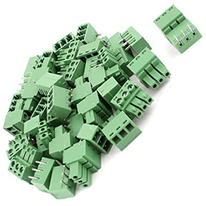 PATIKIL 3,81 mm Passo Maschio Femmina PCB Vite Terminale Blocco Connettori 3 Perni, 20 Coppia
