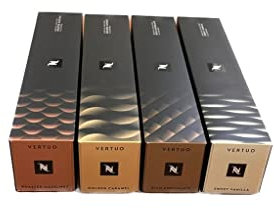 Nespresso Vertuo Barista Creations Golden Caramel, Sweet Vanilla, Rich Chocolate, Roasted Hazelnut, 40 Capsules