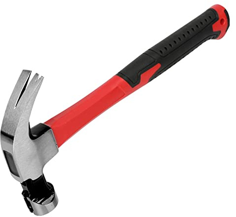 Klauenhämmer - 16ozGerader Klauenhammer, Gerade Rippenklaue mit Stoßdämpfendem Griff, Geschmiedeter Klauenhammer aus einem Stück, Magnetischer Nagelzieher für Heimwerker und Zimmermannshammer