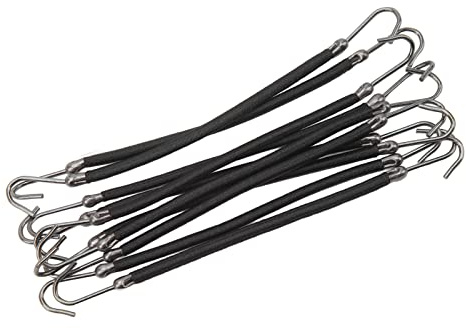 10 Piezas de Cuerda Elástica para el Cabello, Lazos para el Cabello con Ganchos, Ganchos Elásticos para el Cabello, Ganchos para Sujetar la Cola de Caballo, Cordón para el Cabello (Negro)
